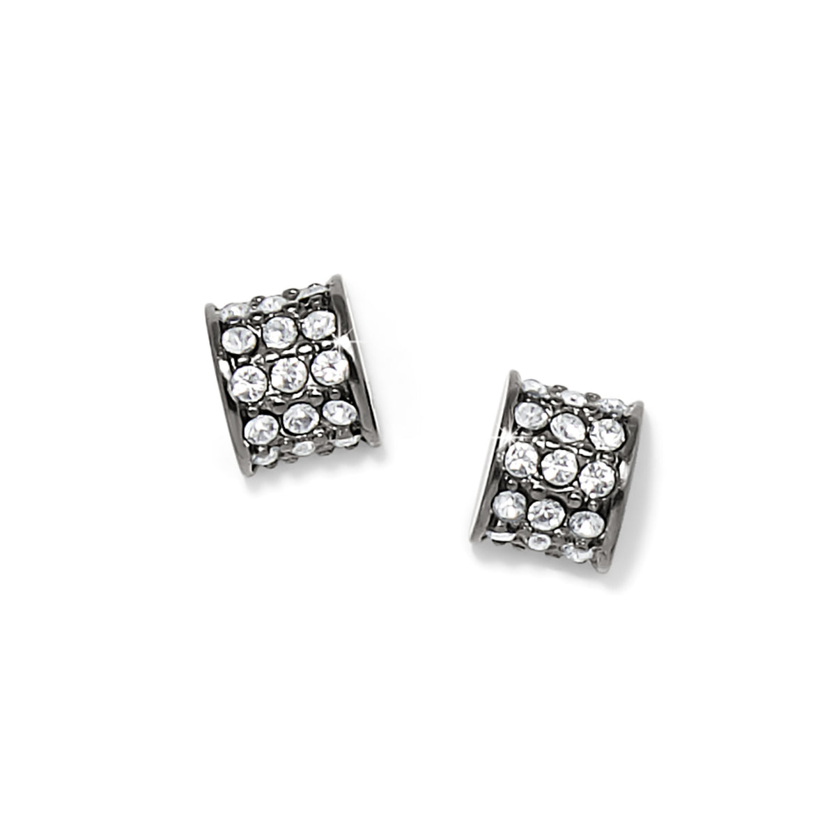 Meridian Hematite Post Earrings in gun metal finish with fine quality crystals.