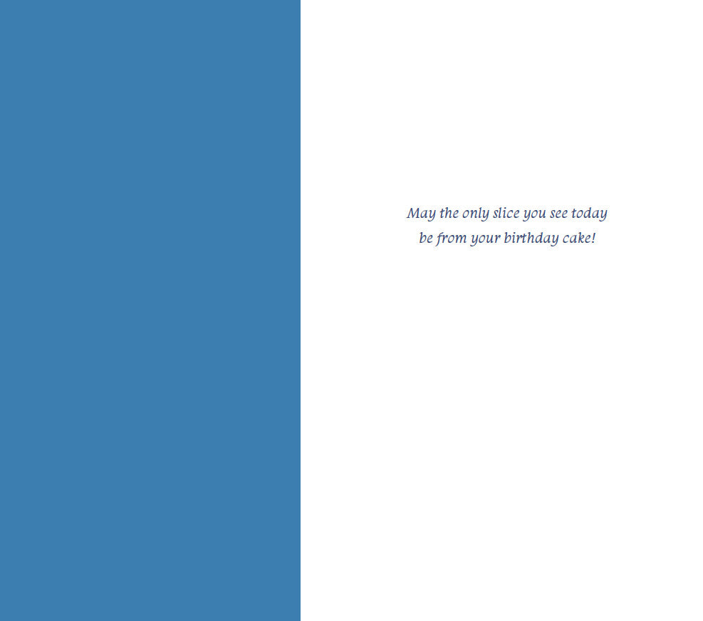 Gold foil birthday card with golf club illustration and slice joke inside text.