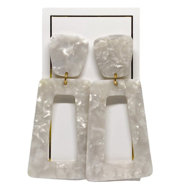 Kennedy earrings featuring a resin drop with stainless steel posts.