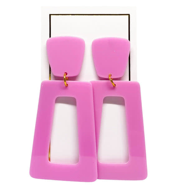 Kennedy resin earrings with stainless steel posts in a light neutral tone.