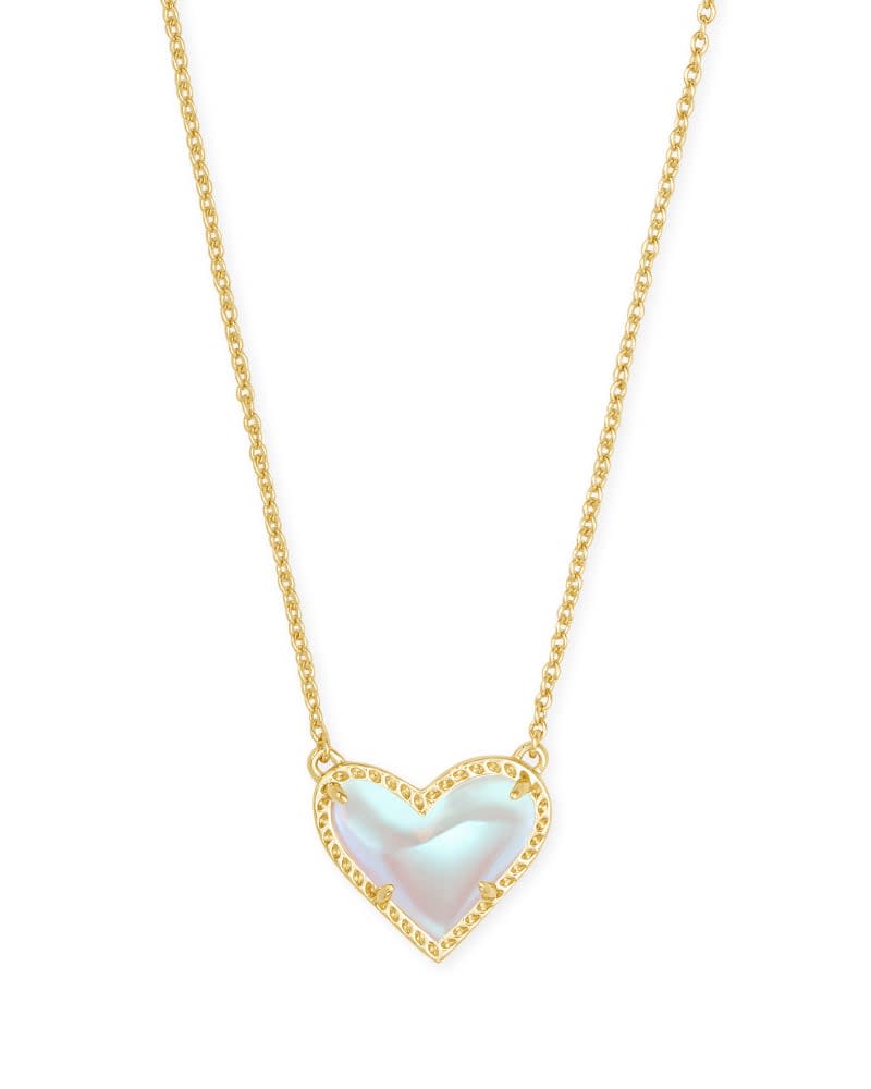 Silver-tone Ari Heart Short Pendant Necklace with asymmetrical heart design on a chain.