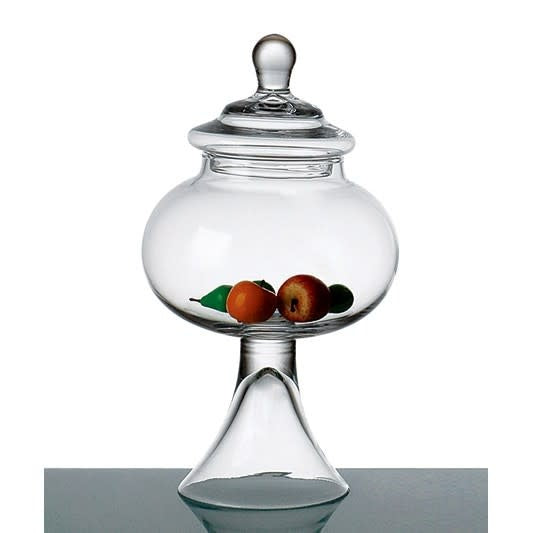 D6.5-inch by H12-inch jar with lid featuring a sleek cylindrical silhouette and functional cover.
