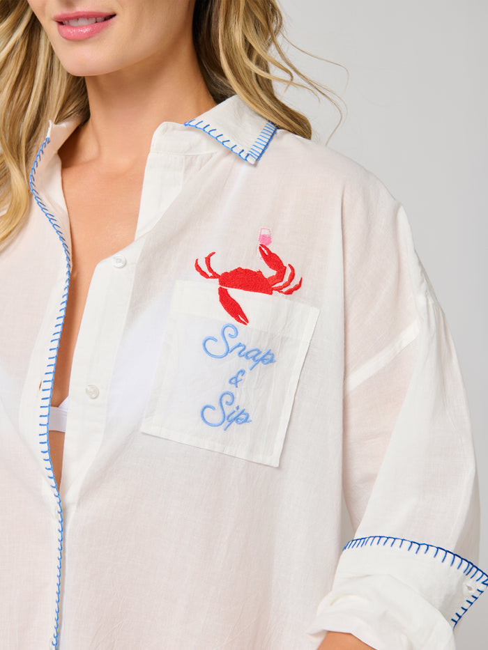 Katie "Snap & Sip/Catch of the Day" Cover-Up Shirt