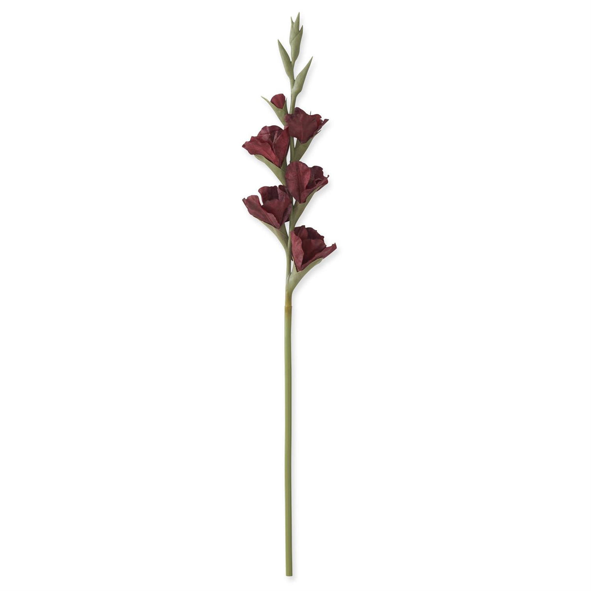 34-inch artificial gladiolus flower with realistic fabric petals on a wire stem.