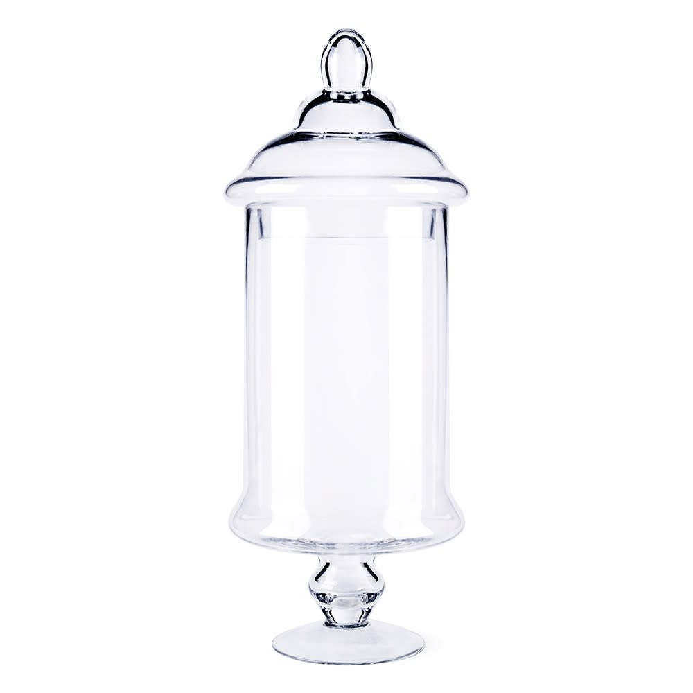 7.5-inch by 19-inch cylindrical jar with lid