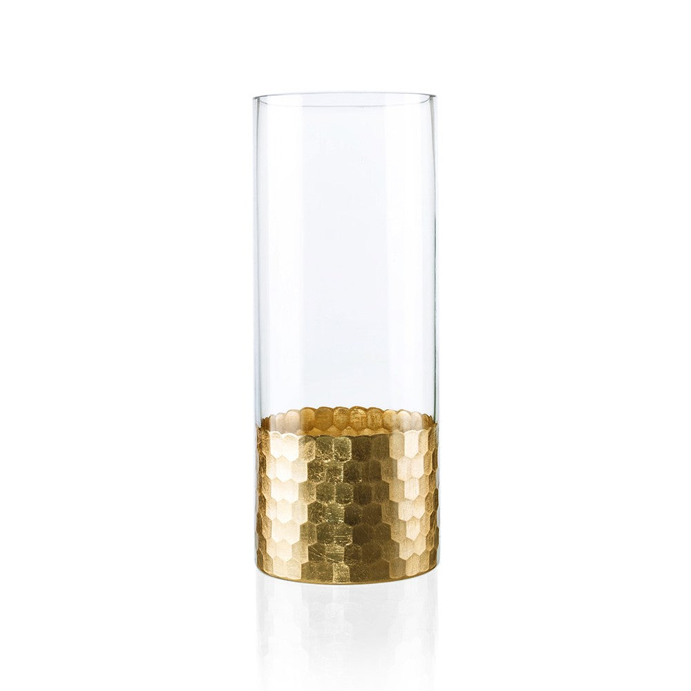Gold D4-inch vase with a simple cylindrical shape.