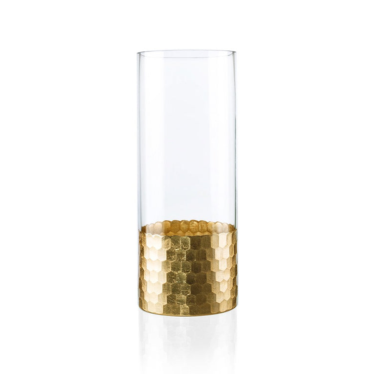 Gold D4-inch vase with a simple cylindrical shape.