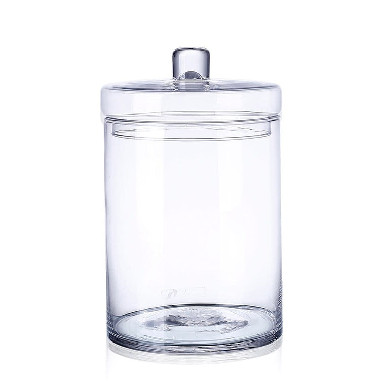 D8-inch ceramic jar with lid in neutral tone