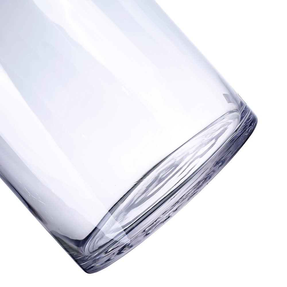 D8-inch decorative jar with lid in a sleek cylindrical shape