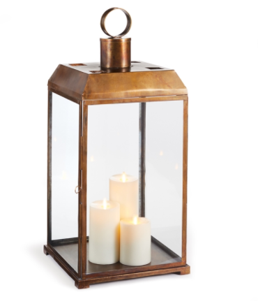 Large linden wood lantern with a tall cylindrical silhouette in natural finish.