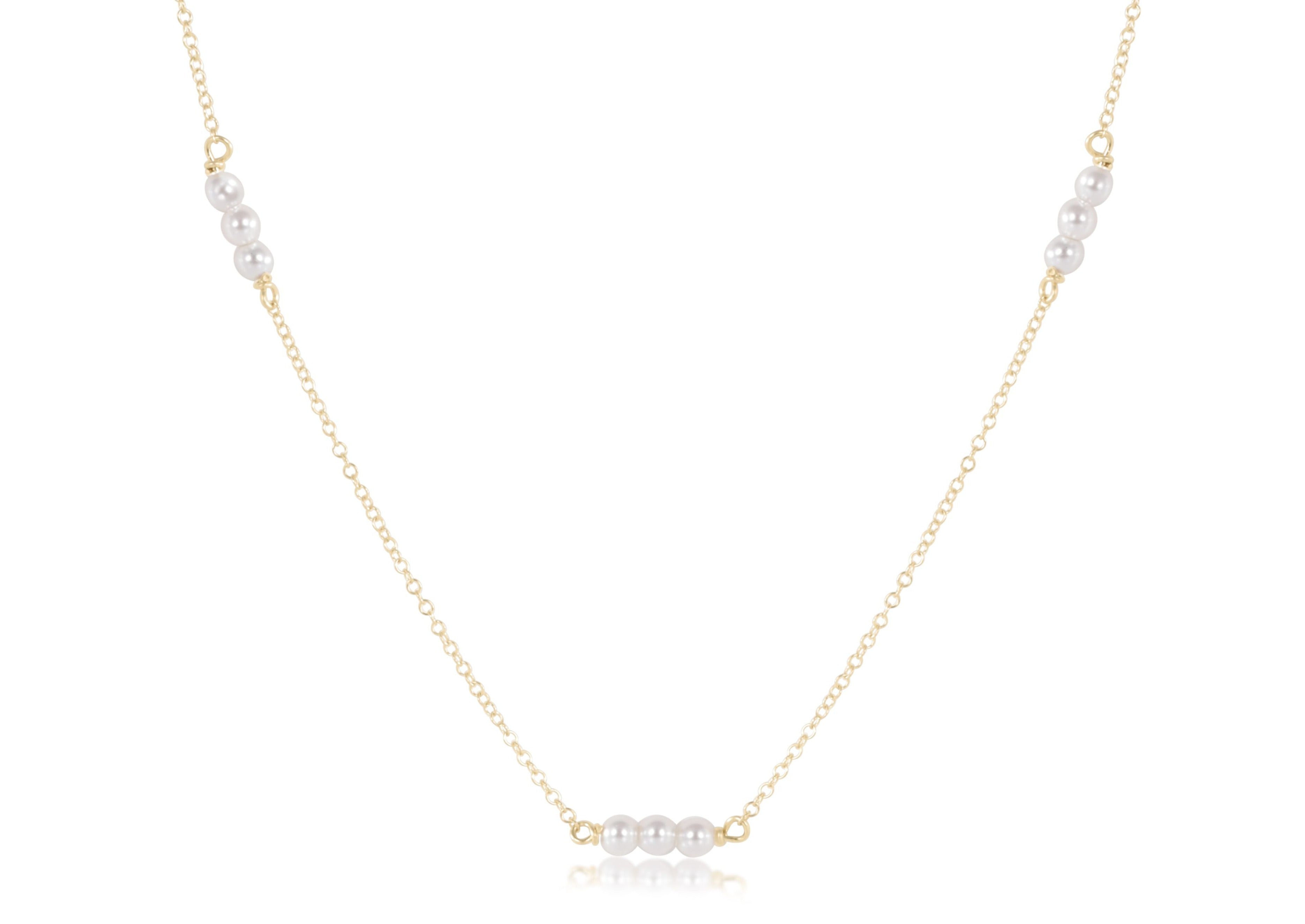 Gold-filled choker necklace featuring a 3mm pearl pendant.