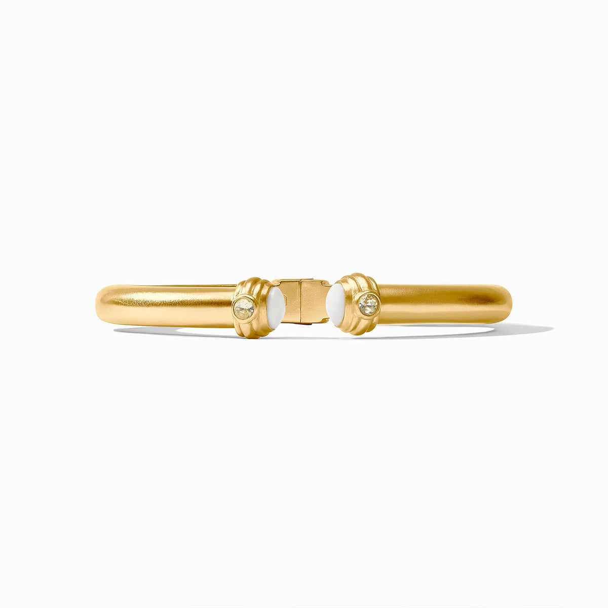 Portofino Demi Cuff in jade with 24K gold plating and cubic zirconia accents.
