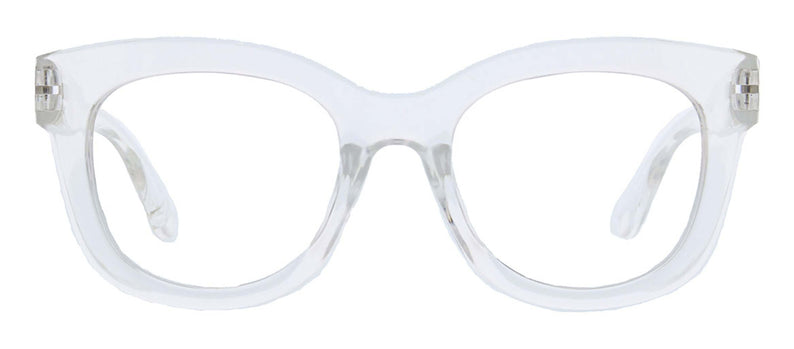 Oversized round sunglasses with spring hinges in a dark frame.