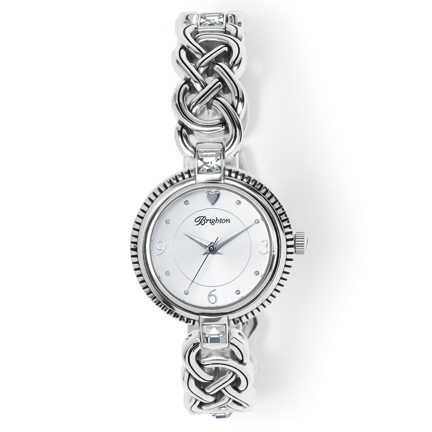 Silver plated Dalkey watch with Celtic knot link chain face.