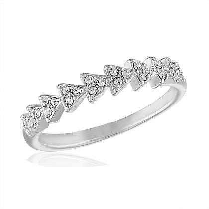 Silver Heart Infinity Stack Ring featuring intertwined heart shapes with an elegant infinity band.