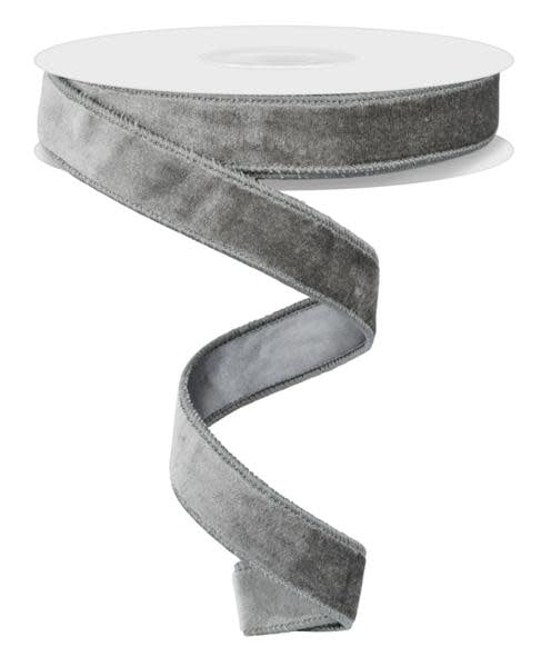Dark grey deluxe velvet fabric with satin backing