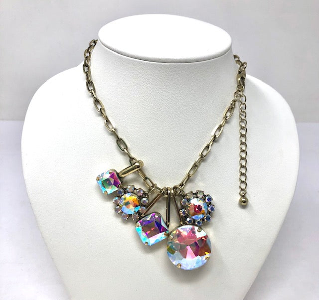 Iridescent 5 Charm Necklace