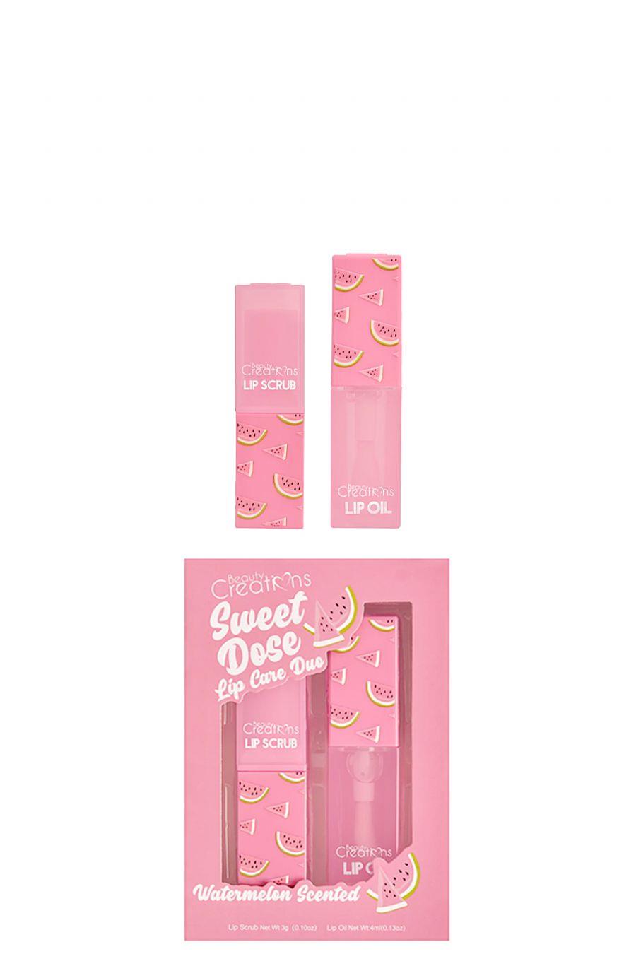 Scented Sweet Dose Lip Care Set featuring a tube with pink cap and white body.
