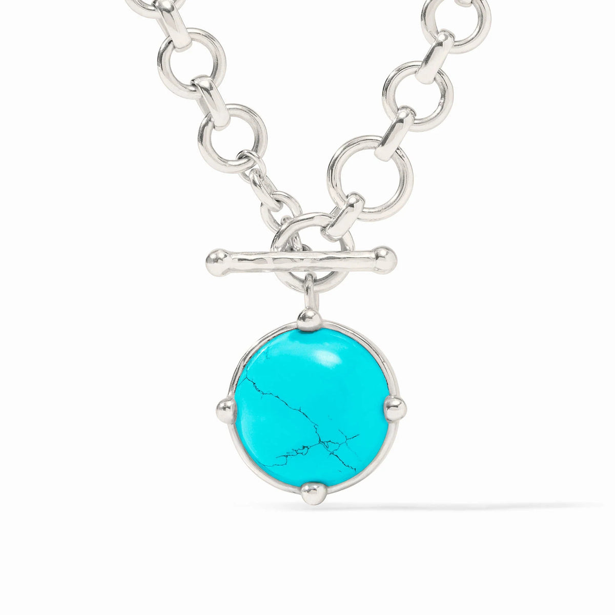 Honeybee Demi Necklace featuring a rose-cut stone with beads on one side and a bas-relief bee design.