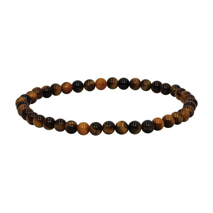 Mini Gemstone Bracelet featuring a classic 4mm beaded design with small gemstones in neutral tones.