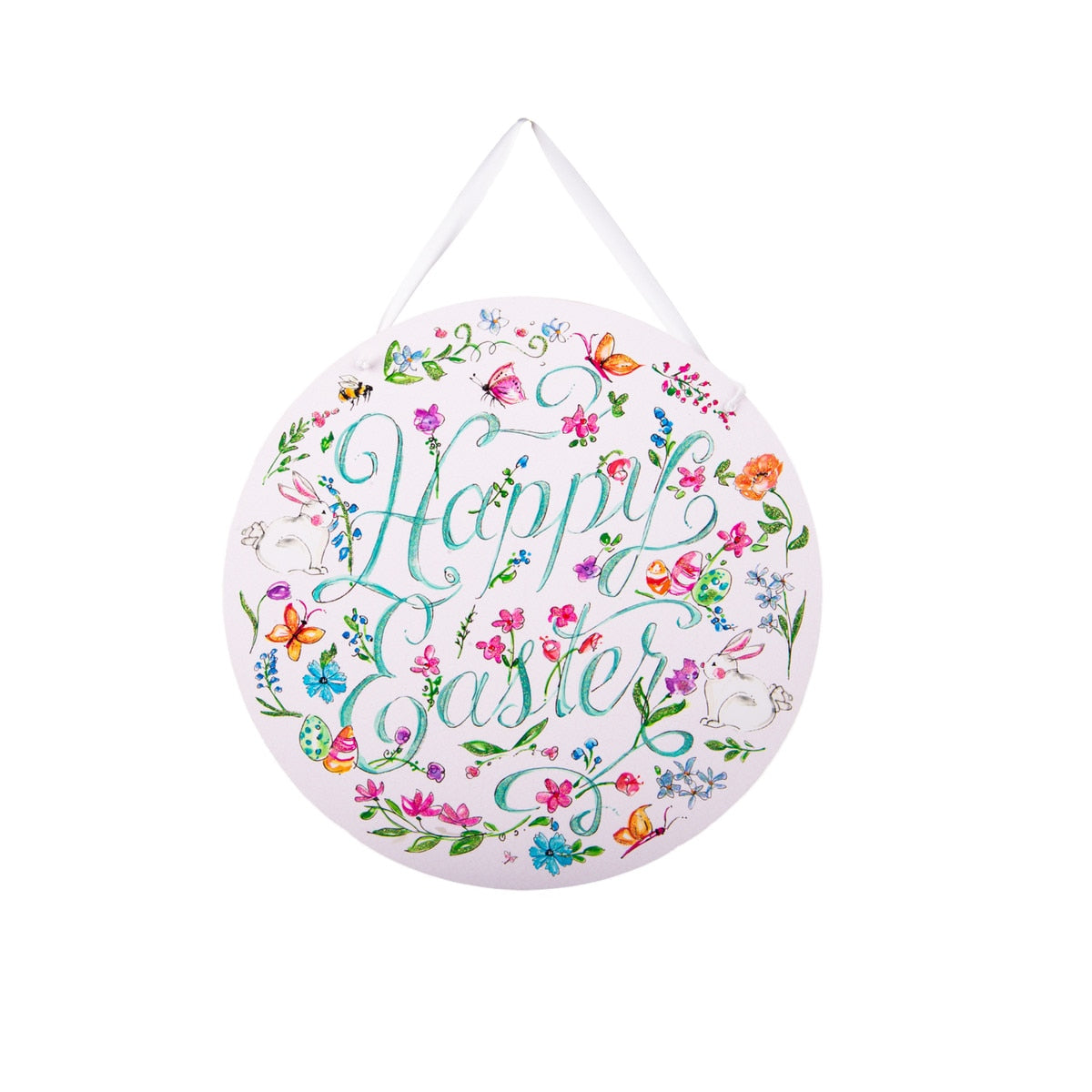 Beck's Happy Easter door hanger featuring a festive bunny illustration on white cardstock.
