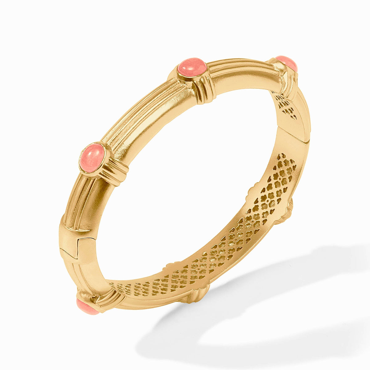 Portofino Stone Hinge Bangle in jade with a spring hinge closure