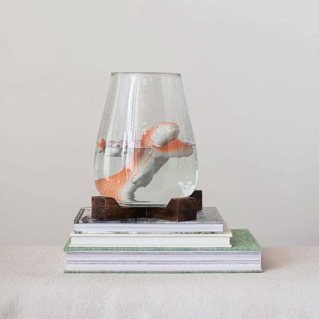 8"L Stoneware Floating Fish - Sold Individually