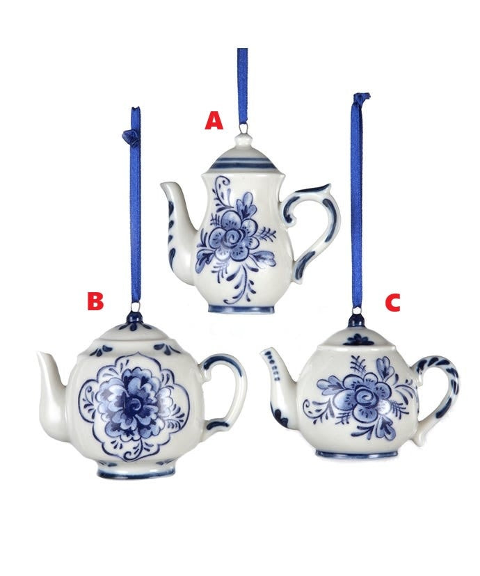 Delft Blue Teapot Ornament