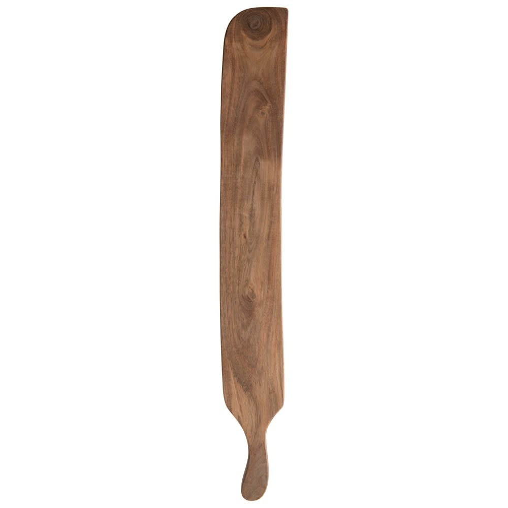 Rectangular acacia wood cutting board with a natural grain pattern.