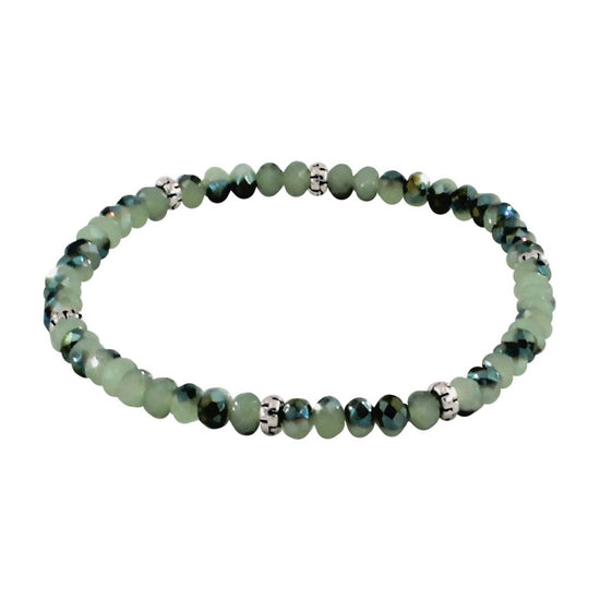 Silver accent mini crystal bracelet with a delicate chain link design.