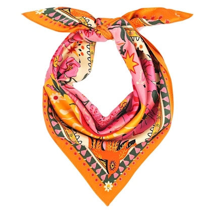 Bandidas Rose Mini Scarf in recycled polyester with a rose pattern