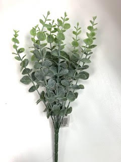 Sixteen-inch faux eucalyptus bush in natural green with realistic leaf texture and full rounded silhouette.