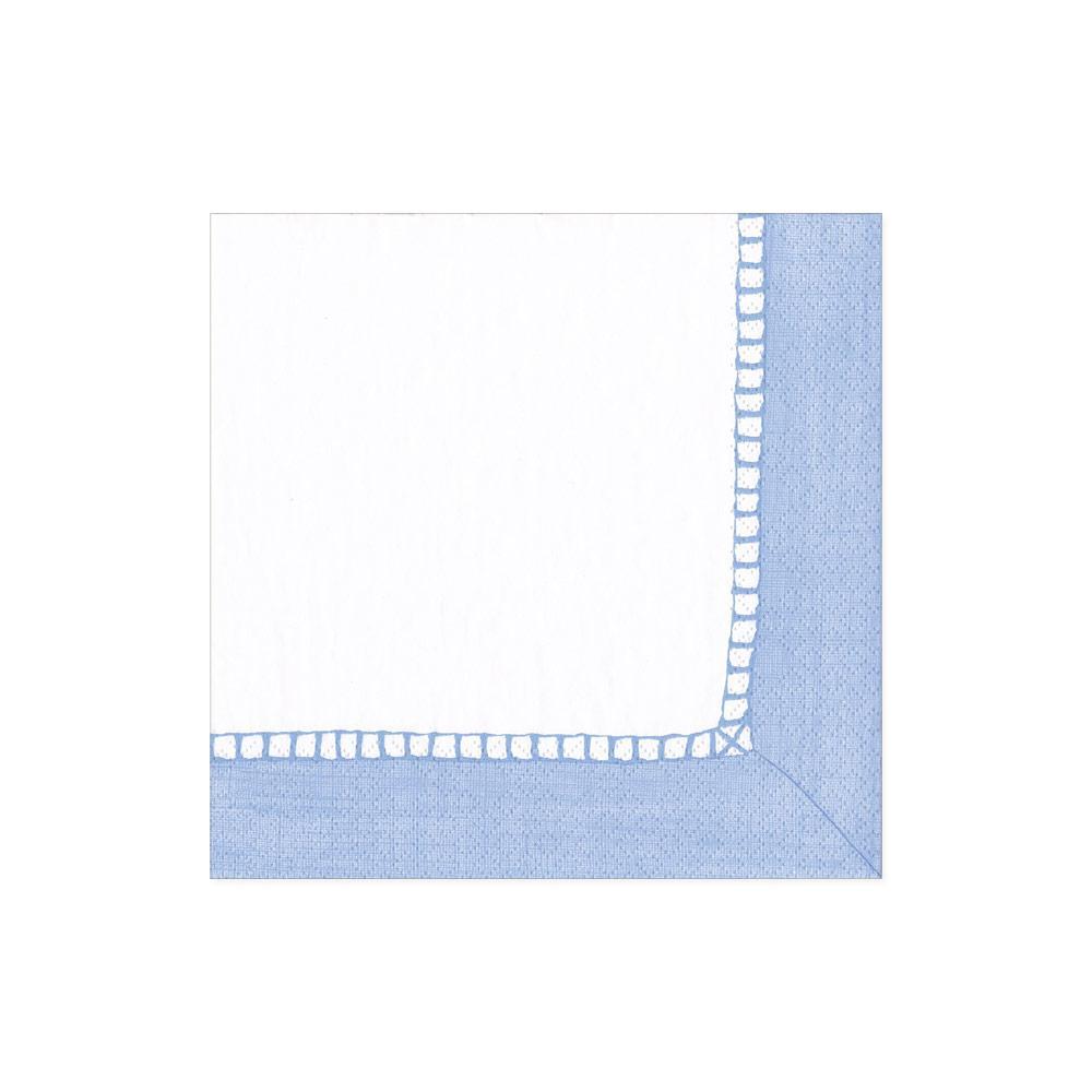 Packaged Caspari triple-ply cocktail napkins featuring museum artwork designs.