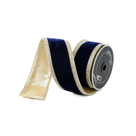 Winter Diamonds Ribbon in thick wired edge with secondary fabric structure