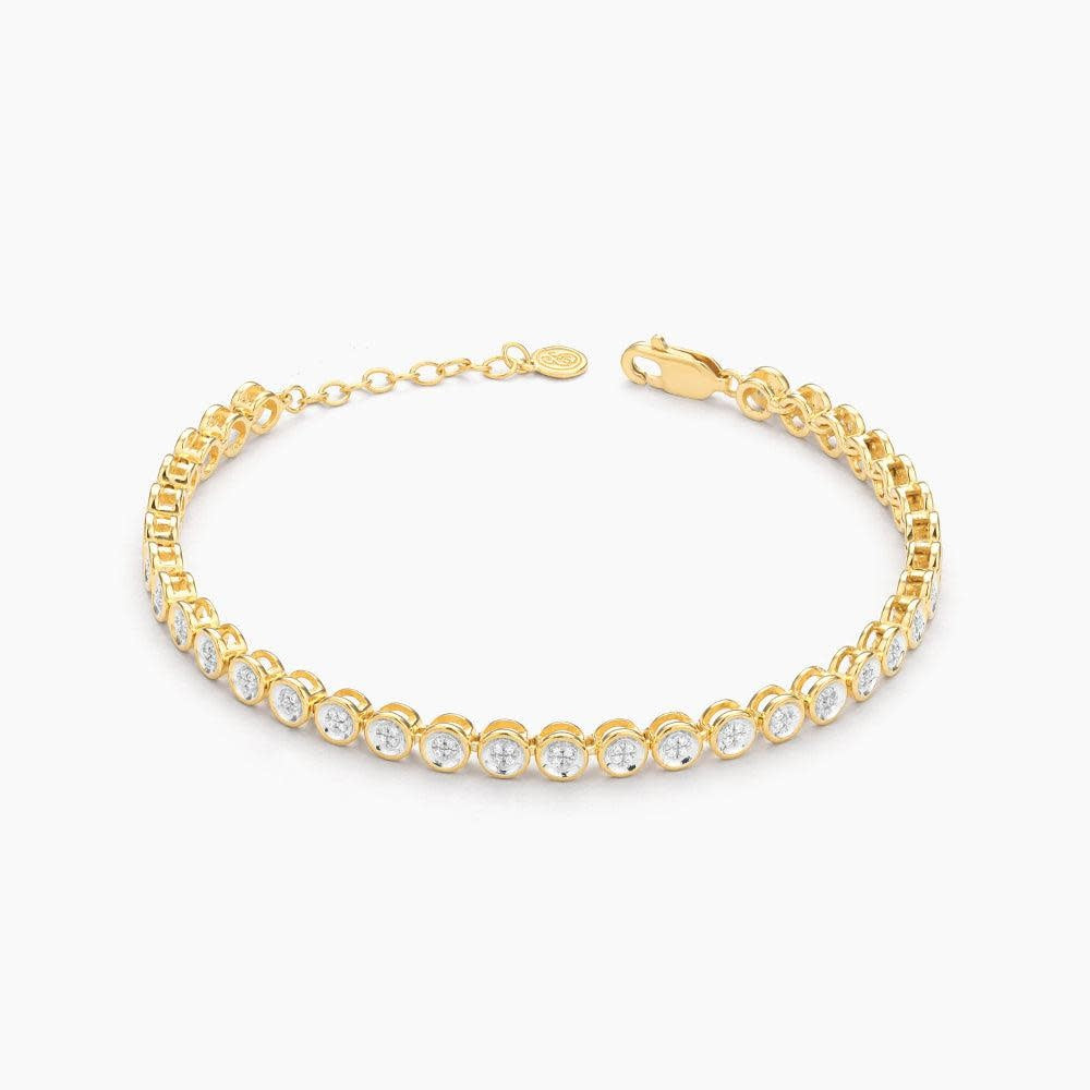 Diamond Essential Tennis Bracelet with continuous diamond line on silver chain