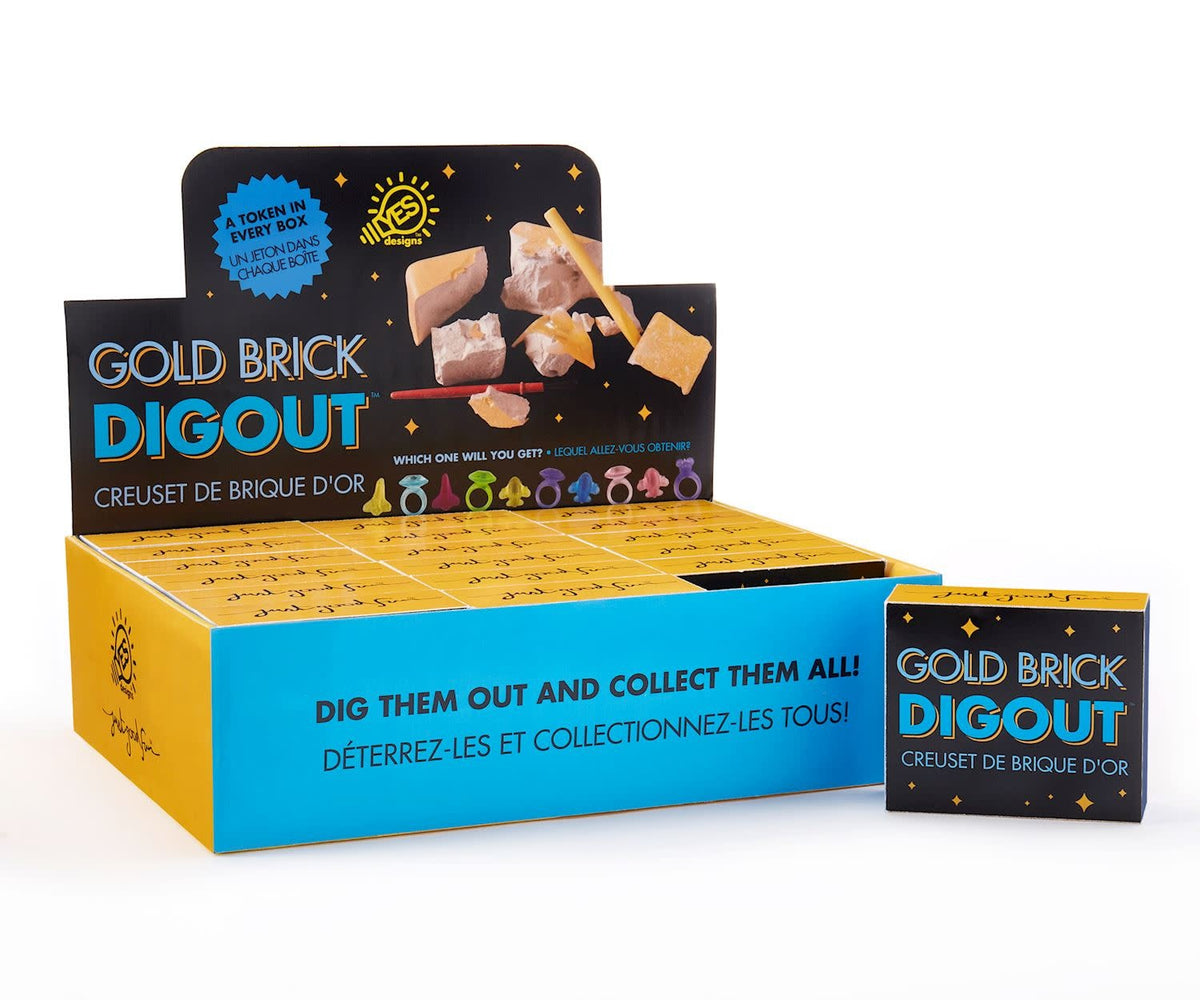 Gold Brick Digout excavation toy with crumbly nugget texture in earth tones.