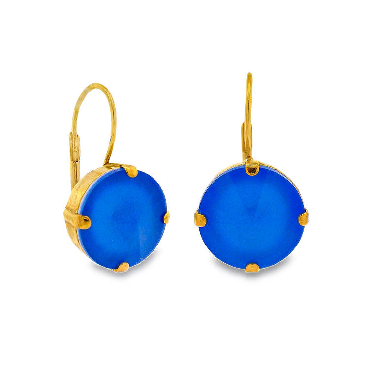 Antique gold round hoop earrings with high-quality crystals