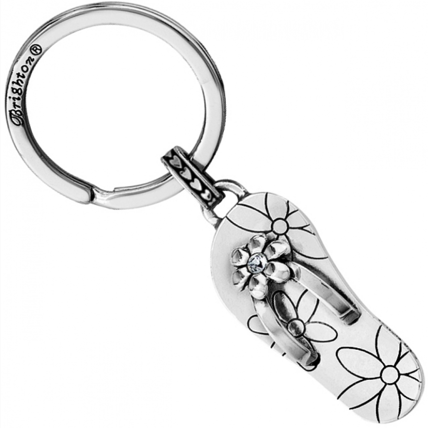 Silver plated fine-quality crystal fob with a rectangular shape measuring three-quarters inch wide.