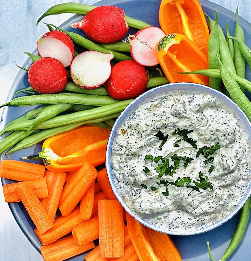 Dilliest Dill Dip Mix jar with a white lid against a neutral background.