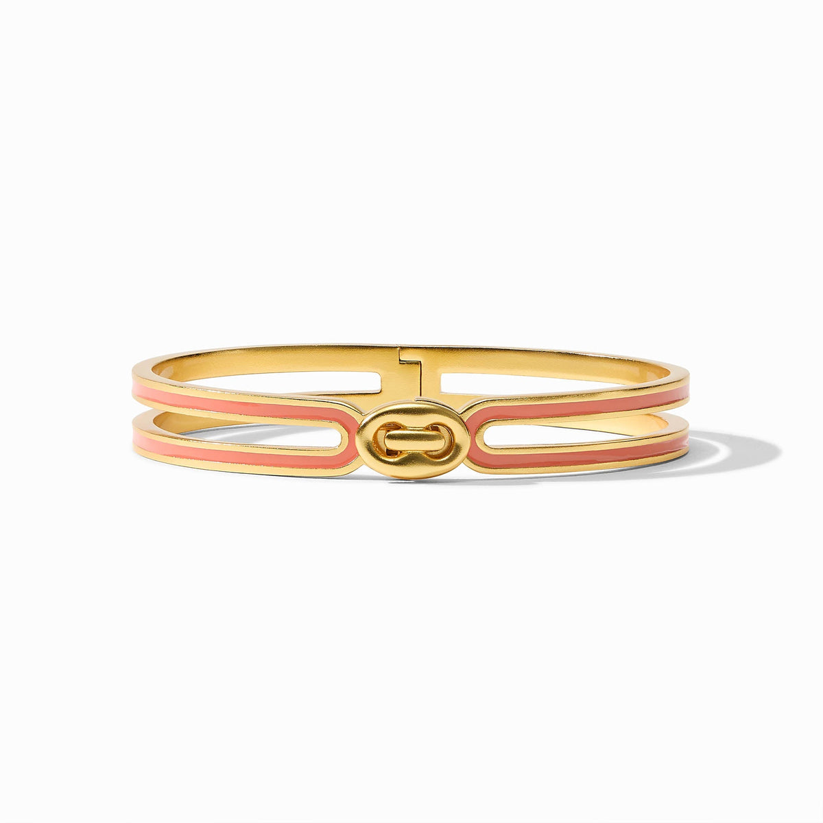 Laguna enamel hinge bangle in black with gold-tone hardware
