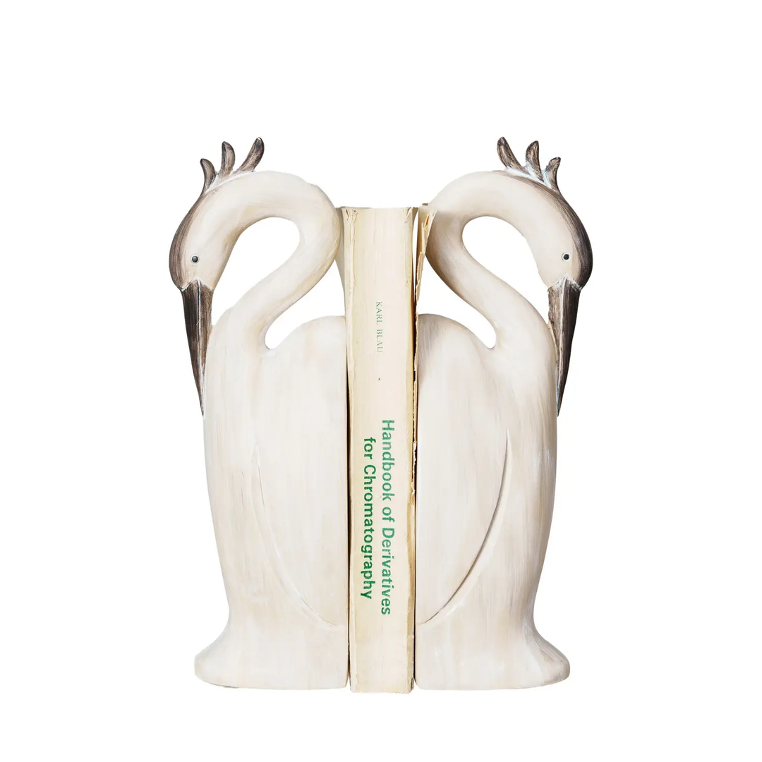 Resin Heron Shaped Bookends  - set 2