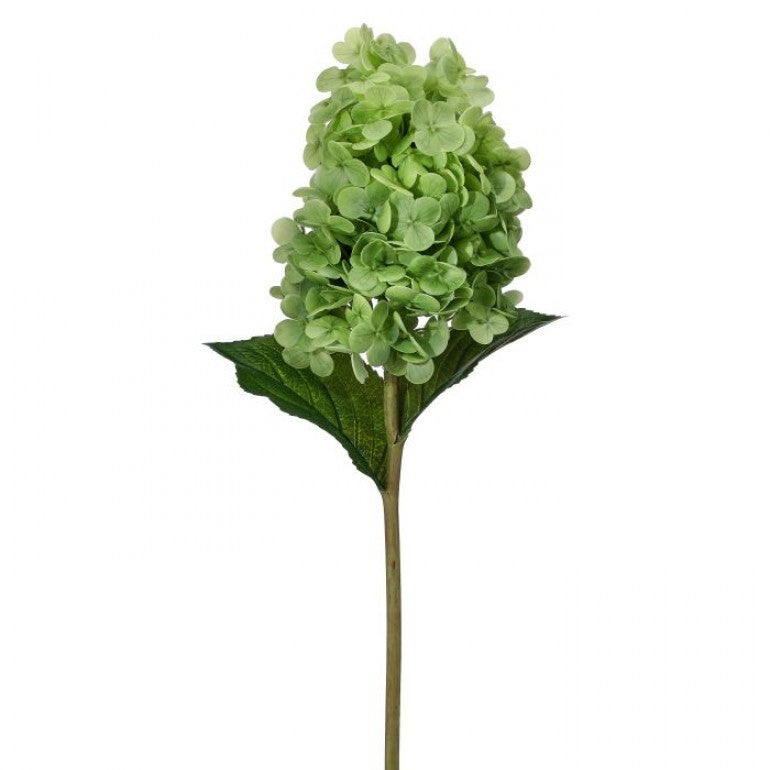 Soft touch garden cone hydrangea stem in natural green with white flower heads