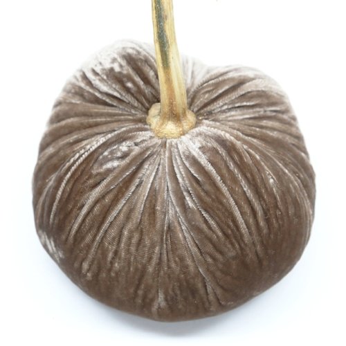 3-inch velvet pumpkin in deep orange with a smooth matte finish