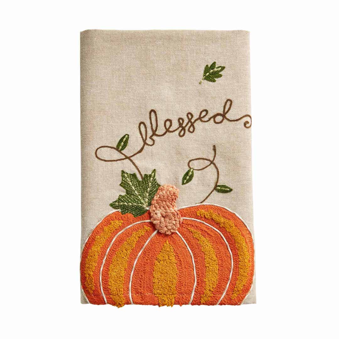 Embroidered Pumpkin Towels