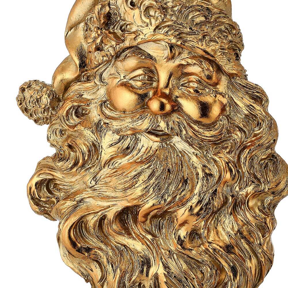 Resin Santa head table piece with gilded finish