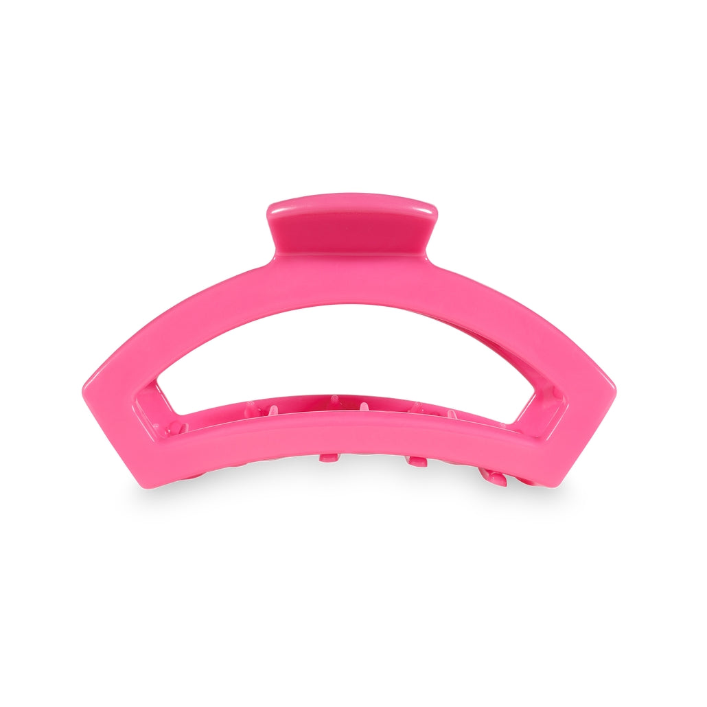 Medium open-style hair clip with bendable teeth in natural color