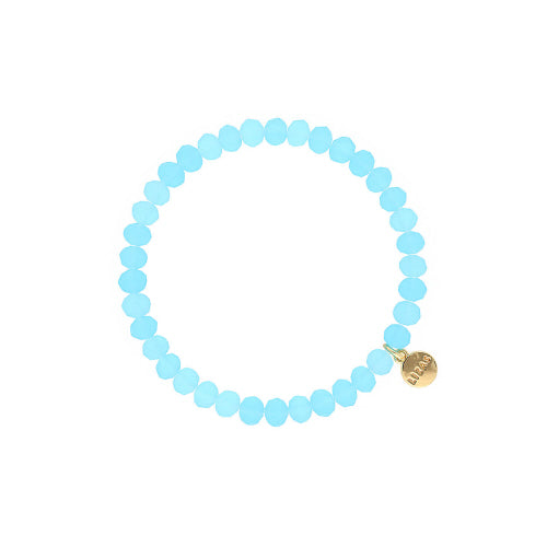 Stretchy bracelet with faceted glass beads in mixed colors