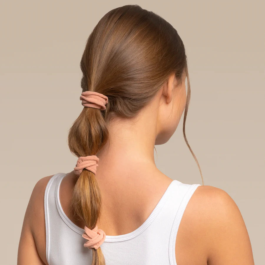 Recycled Fabric Petal Hair Elastics 10pc Set - Blush