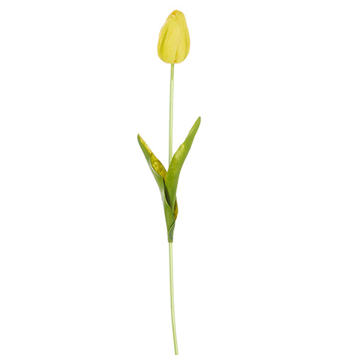 Fifteen-inch yellow foam tulip stem with plastic detailing