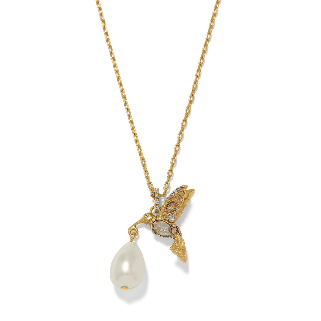Brighton Trust Your Journey Petite Pearl Hummingbird Necklace